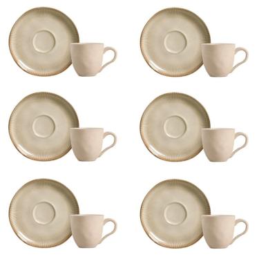 Imagem de Conjunto De Xícara De Cafezinho Com Pires 06 Peças Bio Raio Porto Brasil