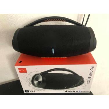 Imagem de Caixa de Som Boombox 3 Bluetooth Potente 80W com Grave Forte e LED - K