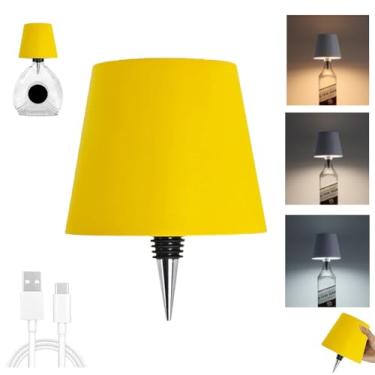 Imagem de Geojec Lâmpada de garrafa sem fio, lâmpada portátil de LED sem fio com 3 modos de luz, cabeça de luz recarregável, luminária de mesa sensível ao toque para quarto, lâmpadas de decoração, presentes de