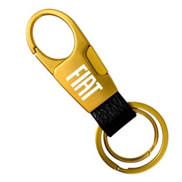 Imagem de Chaveiro Fiat Luxo Metal Mosquetão Argo Toro Mobi B Dourado - LUALKI S