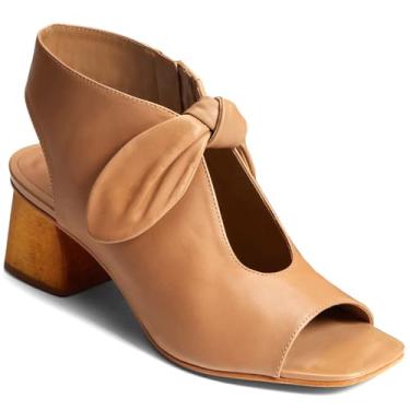 Imagem de MOOMMO Sandália Feminina Bege Com Recortes, Salto Alto, Peep Toe, Grosso, Baixo, Sem Costas, 5 Cm, Sapato Social Aberto, Camurça, Zíper, Casual, Praia, Fosco, 9,5 M Eua