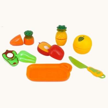 Imagem de Kit Legumes e Frutas tiras autocolantes Tábua e Faca Brinquedo Infanti