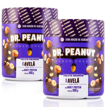 Imagem de 2X Pasta De Amendoim Dr Peanut 600g Whey Isolado Avelã