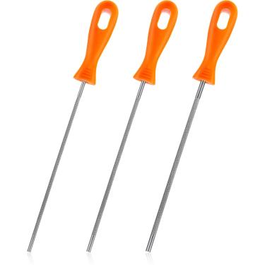 Imagem de Lixa de motosserra para afiar e motosserra Lixa de Afiador Redonda de Afiar Arquivo de Motosserra de Aço com Alça de Plástico para Motosserra