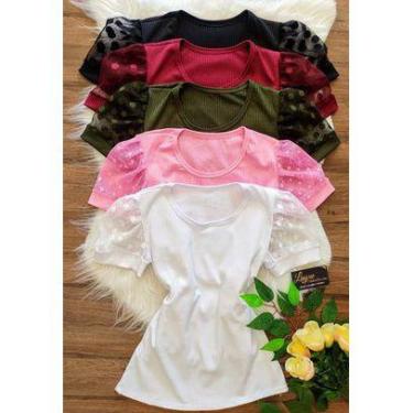 Imagem de Blusa princesa manga curta tule gola redonda feminino - Filó Modas, g,