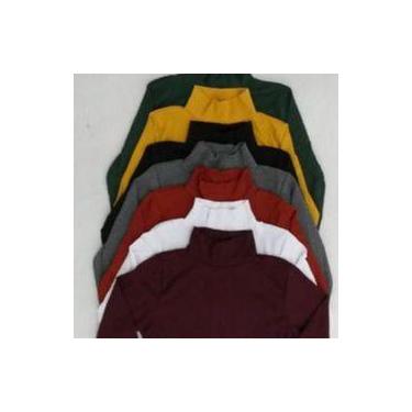 Imagem de Blusa feminina manga longa gola alta malha canelada - Filó Modas, m, P