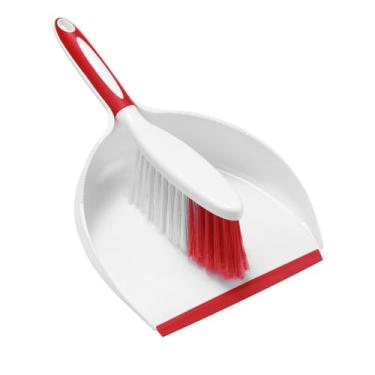 Imagem de NACENA Conjunto de mini vassoura e pá de lixo, pequena vassoura portátil com cerdas densas, alça de silicone, pente de dentes para pelos de animais de estimação, compacto para escritório, casa, carro