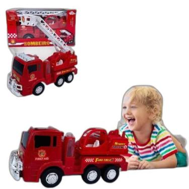Imagem de Brinquedo Caminhão Bombeiro Educativo Som E Luzes Infantil - Atena