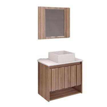 Imagem de Armario Banheiro Kit Treviso - Quinto- 63cm - Nogal - Rorato