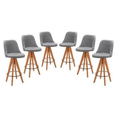 Imagem de Kit 6 Banquetas Altas Giratórias Júlia - Zurc Decor