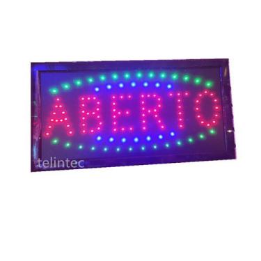 Imagem de 220v Painel de led placa luminoso ABERTO LED PISCA - TLT