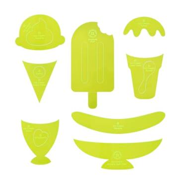 Imagem de Conjunto de moldes de sorvete Missouri Star – Modelos de apliques de acrílico para estofamento e costura – Inclui cones, cones, colheres, picolés, bananas, coberturas e muito mais