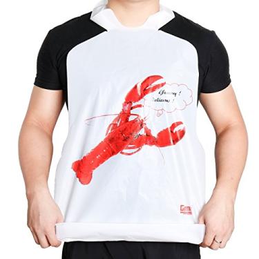 Imagem de Gmark Pacote com 25 babadores de lagosta descartáveis - Mantenha as roupas limpas - Ótimo para restaurantes, lagosta, frutos do mar ou festa de lagostins GM1066