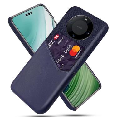 Imagem de Capa para Huawei Mate 60 PRO+,Anti-deslizamento,Proteção contra quedas de 360°,Resistência à impressão digital,Tela e caso de couro PU com 1 slot de cartão atrás-Blue