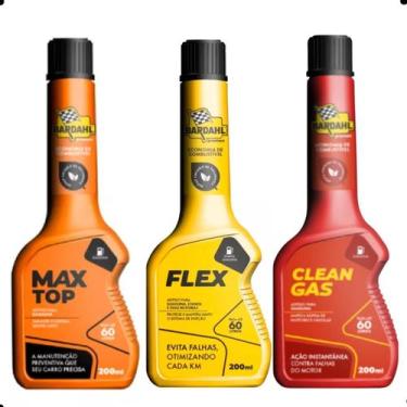 Imagem de Kit Aditivo Combustível Limpeza Bardahl Clean Gás + Flex + Max Top