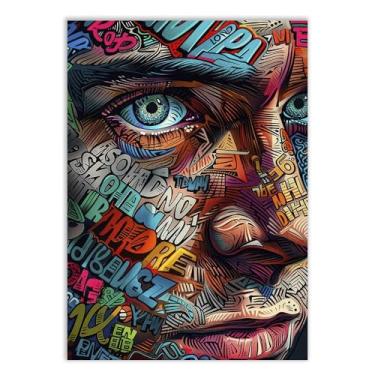 Imagem de Placa Decorativa Grafite Rosto Frases Arte De Rua Banksy Decoração Poster Quarto Sala