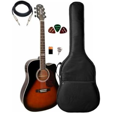 Imagem de Violão Giannini Cutway Gf1d Ceq 3ts + Capa Acolchoada