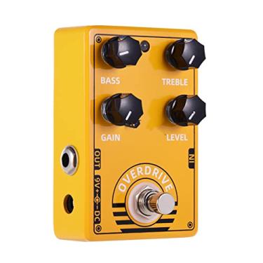 Imagem de LANRU Pedal De Efeito Overdrive Para Guitarra D-8 Com Controles Nível Ganho Graves E Agudos Design True Bypass Elétrica