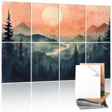 Imagem de AtawLege Pacote com 8 painéis acústicos artísticos de 122 x 81 cm, painéis autoadesivos de absorção de som decorativos de parede à prova de som, bloqueador de redução de cancelamento de ruído de alta