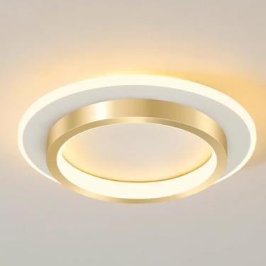 Imagem de Lâmpada De Teto Redonda Semi-embutida Luz De Teto De Entrada Moderna Ferro Acrílico Led Luminária De Teto Para Sala De Estar Quarto Sala De Jantar Cozinha Sala De Estu, Neutral Light, 20 * 5cm