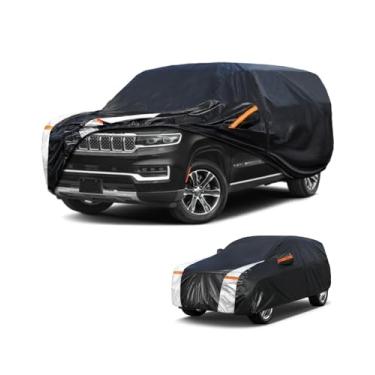 Imagem de Capa de carro SUV grande para Jeep Wagoneer L (214'-227') 2021-2025, 100% à prova d'água para todos os climas, capas externas completas para uso externo, chuva, sol, vento, proteção UV.