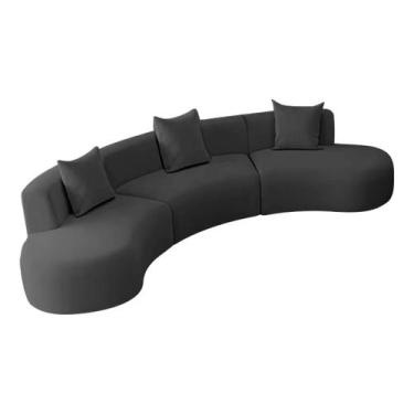 Imagem de Kit Sofá Modular 4 Lugares 360cm Moderno Curvo Orgânico Duna Linho - D