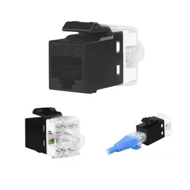 Imagem de Conector Keystone RJ45 Cat5e Preto Qm99040.01 Qtmov 2 Unidades Preto, 