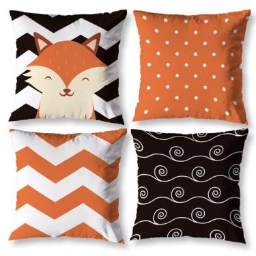 Imagem de Kit 4 Almofadas Cheias 40cm x 40cm Decorativas Estampadas Digital Colo