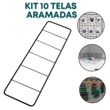 Imagem de Kit 10 Telas Aramada 10x30cm Mural Criativo Fotos Inspirações Mood Boa