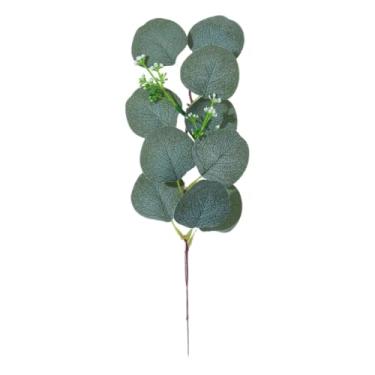 Imagem de ESSMOKO 6 Peças de arranjos florais de mesa de plantas artificiais, simulação de plantas verdes, decoração de caules e folhas de eucalipto, acessórios para ramos