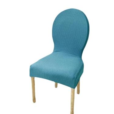 Imagem de Capa para cadeira com encosto redondo, jacquard, ajustável, tamanho grande, luxuosa, capa para assento, cadeira de jantar (1 peça, capa para cadeira/verde lakge)
