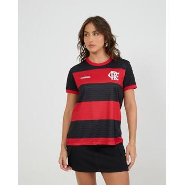 Imagem de Camisa Flamengo Emo��o Feminina Vermelho e Preto (GG)