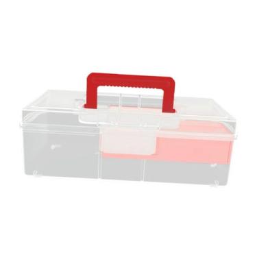 Imagem de UGPLM Fishing Lure Box Tackle Box Peças Ferramenta de pesca de caixa de 2 iscas de camadas Caixa de armazenamento Caixa rígida para iscas contas, Vermelho