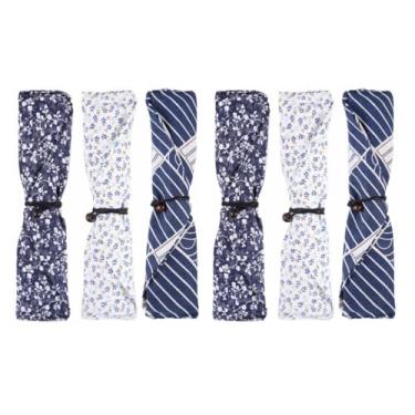 Imagem de Hemoton Bolsa de transporte de palha para viagem com 6 peças, bolsa de transporte, estojo de armazenamento, bolsa de talheres estilo japonês, bolsa de viagem para canudos faca garfo colher pauzinhos