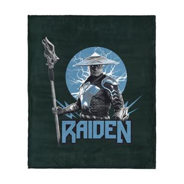 Imagem de Cobertor Mortal Kombat Silk Touch – Raiden, lã ultramacia, pelúcia e leve, 127 x 152 cm