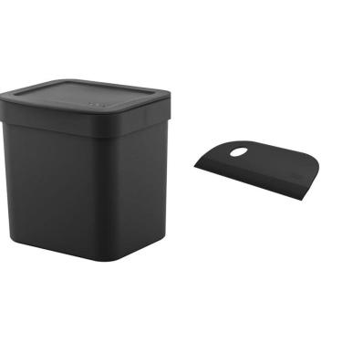 Imagem de Kit Lixeira Trium C Tampa 4,7Litros + Rodinho De Pia Cozinha