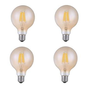Imagem de Lâmpada Filamento Led G95 4W Ambar Vintage Bivolt Ali72 4un