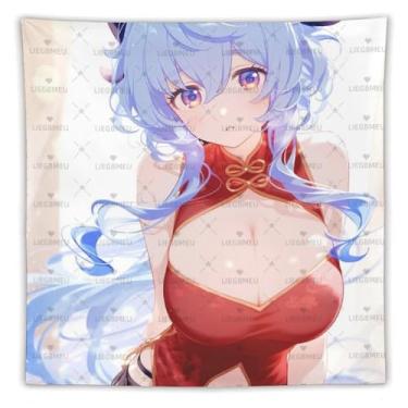 Imagem de LIEGBMEU Sexy Bikini Hot Anime Girl Tapeçaria 152.4 cm x 152.4 cm Interior Exterior Wall Quilt Art Decoração de Tapeçaria Caprichosa, Aa055
