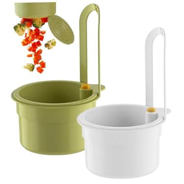 Imagem de Cesta coletora de alimentos para pia 2 peças de malha fina pendurável ralo de pia de cozinha cesta de drenagem de plástico fácil de limpar