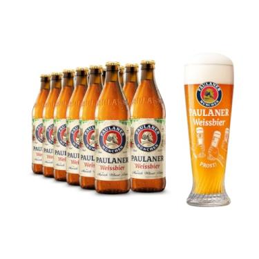 Imagem de Kit 12 Cervejas De Trigo Paulaner Weissbier Original 500ml + Copo Prost