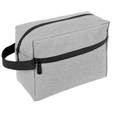 Imagem de Bolsa de Higiene Pessoal de Viagem com Bolso e Compartimento Bolsa Portátil de Lavagem de Viagem Bolsa de Higiene Pessoal Leve Sacos de Barbear Duradouros para Homens e Mulheres, Cinza-escuro, 1