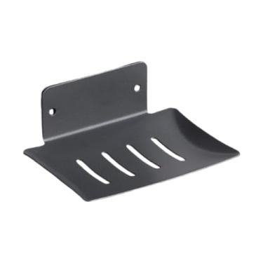 Imagem de Ioensy Suporte de saboneteira de parede para pia, esponja, reutilizável, fácil de instalar, suporte para saboneteira, para banheira, pano de prato, Cinza