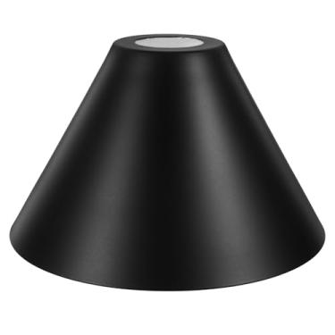 Imagem de Angoily Abajur moderno de candelabro de ferro preto, candeeiro para quarto, sombra recortada para casa, escritório, cozinha e quarto - Capa de luz pendente decorativa elegante