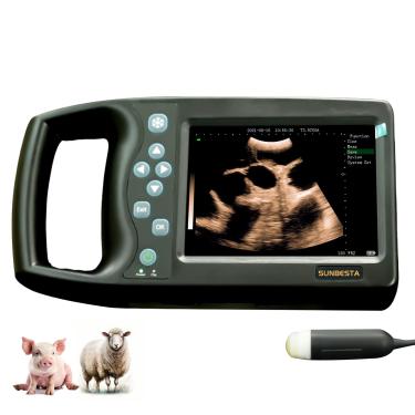Imagem de Máquina de ultrassom veterinário S-M6 para gravidez, scanner de ultrassom doméstico veterinário portátil com sonda mecânica de 3,5 MHz para ovelhas, cães, gatos e porcos, testes de gravidez