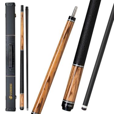 Imagem de CUEDESG Taco de piscina de fibra de carbono 10,5 mm/11,8 mm/12,5 mm, bastão de piscina de baixa deflexão, bastão profissional com estojo... (madeira de zebra, 12,5 mm)