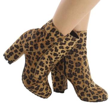 Imagem de Bota feminina salto bloco onça er136 - EMILIA RIBEIRO, 35, Onça