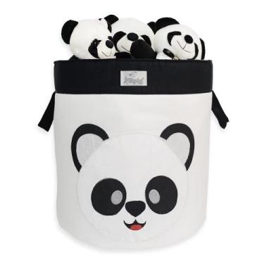 Imagem de Cesto Organizador Brinquedo Bordado Panda - Loja Baby