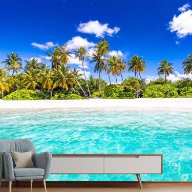 Imagem de Papel de Parede Praia Paisagem Mar Natureza Sala Adesivo - 108pcm - Al