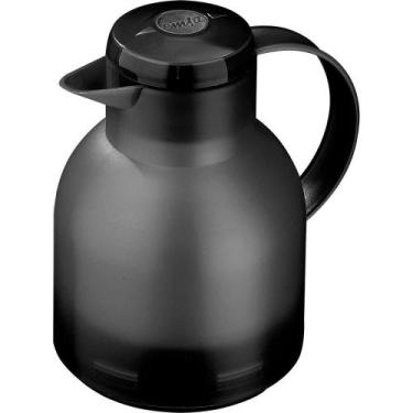 Imagem de Garrafa Térmica De 1 Litro Quick Press Samba Emsa Preta