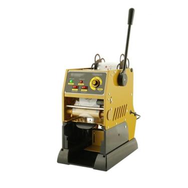 Imagem de Máquina de selagem de copos, máquina comercial de selagem de chá de leite de soja para café da manhã, semiautomática, máquina de selagem de copos de bebidas, máquina seladora de xícara de chá